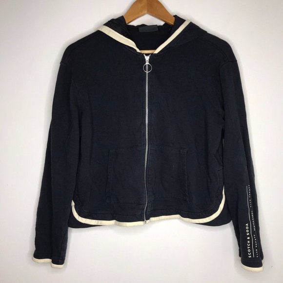 Scotch & Soda Sweaters - Scotch & Soda Women's Medium Navy Blue Full Zip Hoodie Sweater
